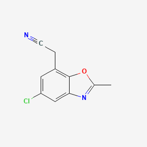 molecular formula C10H7ClN2O B11775876 2-(5-Chloro-2-methylbenzo[d]oxazol-7-yl)acetonitrile 