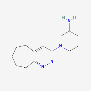 molecular formula C14H22N4 B11775880 1-(6,7,8,9-Tetrahydro-5H-cyclohepta[c]pyridazin-3-yl)piperidin-3-amine 