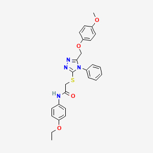 molecular formula C26H26N4O4S B11775918 N-(4-Ethoxyphenyl)-2-((5-((4-methoxyphenoxy)methyl)-4-phenyl-4H-1,2,4-triazol-3-yl)thio)acetamide 