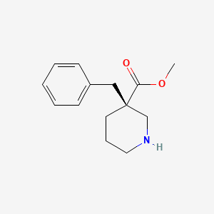 molecular formula C14H19NO2 B11775921 (R)-Methyl 3-benzylpiperidine-3-carboxylate 