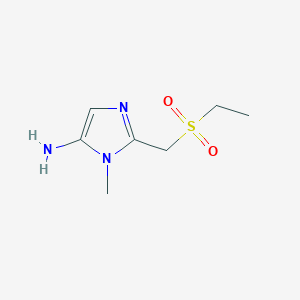 molecular formula C7H13N3O2S B11775923 2-((Ethylsulfonyl)methyl)-1-methyl-1H-imidazol-5-amine 