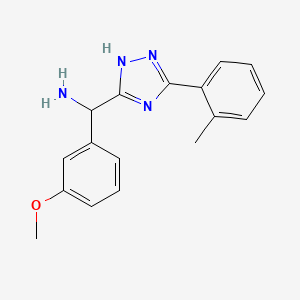 molecular formula C17H18N4O B11775926 (3-Methoxyphenyl)(5-(o-tolyl)-1H-1,2,4-triazol-3-yl)methanamine 