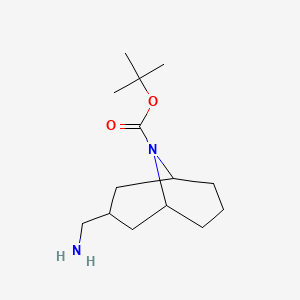 molecular formula C14H26N2O2 B11775952 tert-Butyl 3-(aminomethyl)-9-azabicyclo[3.3.1]nonane-9-carboxylate 