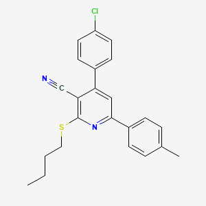 2-(Butylthio)-4-(4-chlorophenyl)-6-(p-tolyl)nicotinonitrile