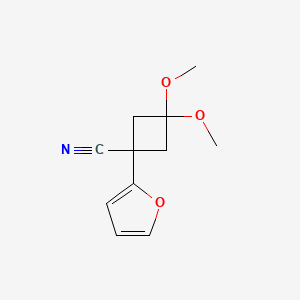 1-(Furan-2-yl)-3,3-dimethoxycyclobutanecarbonitrile