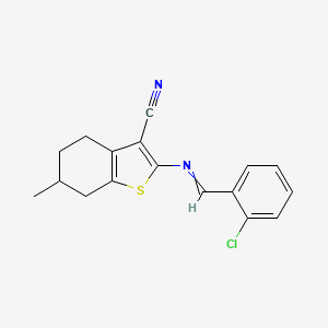 2-((2-Chlorobenzylidene)amino)-6-methyl-4,5,6,7-tetrahydrobenzo[b]thiophene-3-carbonitrile