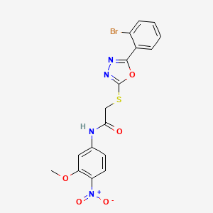 2-((5-(2-Bromophenyl)-1,3,4-oxadiazol-2-yl)thio)-N-(3-methoxy-4-nitrophenyl)acetamide