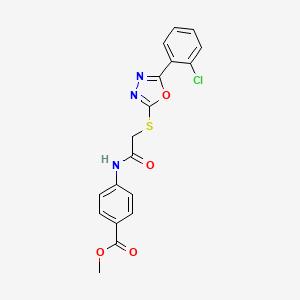 Methyl 4-(2-((5-(2-chlorophenyl)-1,3,4-oxadiazol-2-yl)thio)acetamido)benzoate