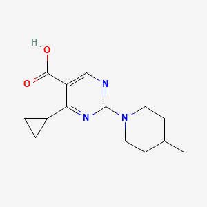 4-Cyclopropyl-2-(4-methylpiperidin-1-yl)pyrimidine-5-carboxylic acid