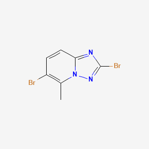 molecular formula C7H5Br2N3 B11776815 2,6-Dibromo-5-methyl-[1,2,4]triazolo[1,5-A]pyridine 