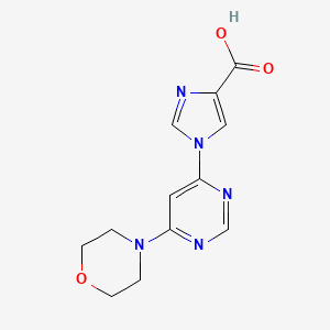 molecular formula C12H13N5O3 B11776819 1-(6-Morpholinopyrimidin-4-yl)-1H-imidazole-4-carboxylic acid 