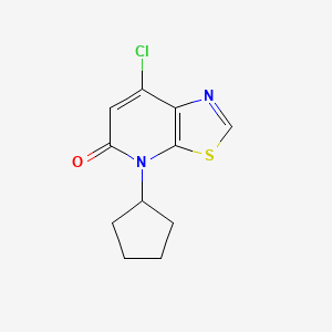 molecular formula C11H11ClN2OS B11776839 7-Chloro-4-cyclopentylthiazolo[5,4-b]pyridin-5(4H)-one 