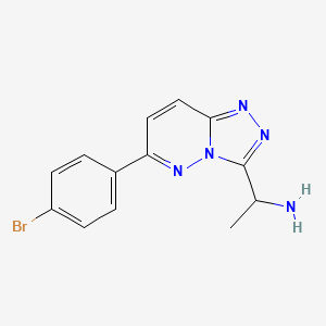 molecular formula C13H12BrN5 B11776845 1-(6-(4-Bromophenyl)-[1,2,4]triazolo[4,3-b]pyridazin-3-yl)ethanamine 