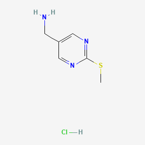 molecular formula C6H10ClN3S B11776850 (2-(Methylthio)pyrimidin-5-yl)methanamine hydrochloride 