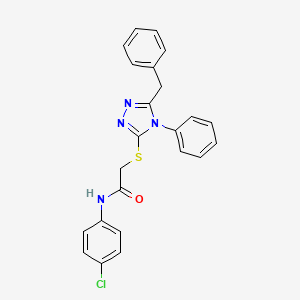 2-((5-Benzyl-4-phenyl-4H-1,2,4-triazol-3-yl)thio)-N-(4-chlorophenyl)acetamide