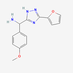 (5-(Furan-2-yl)-1H-1,2,4-triazol-3-yl)(4-methoxyphenyl)methanamine