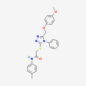 2-((5-((4-Methoxyphenoxy)methyl)-4-phenyl-4H-1,2,4-triazol-3-yl)thio)-N-(p-tolyl)acetamide