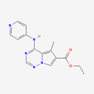 Ethyl 5-methyl-4-(pyridin-4-ylamino)pyrrolo[2,1-f][1,2,4]triazine-6-carboxylate