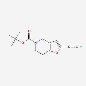 molecular formula C14H17NO3 B11777163 tert-Butyl 2-ethynyl-6,7-dihydrofuro[3,2-c]pyridine-5(4H)-carboxylate 