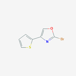 molecular formula C7H4BrNOS B11777195 2-Bromo-4-(thiophen-2-yl)oxazole 