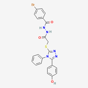 4-Bromo-N'-(2-((5-(4-hydroxyphenyl)-4-phenyl-4H-1,2,4-triazol-3-yl)thio)acetyl)benzohydrazide