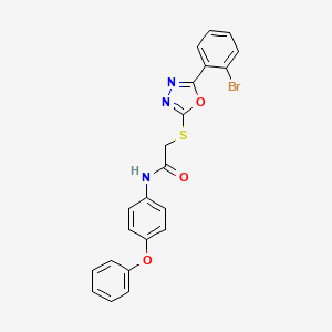 molecular formula C22H16BrN3O3S B11777234 2-((5-(2-Bromophenyl)-1,3,4-oxadiazol-2-yl)thio)-N-(4-phenoxyphenyl)acetamide 