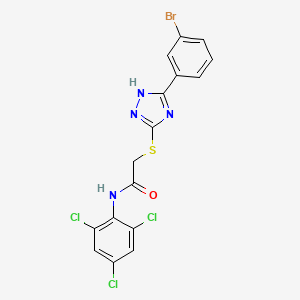 2-((3-(3-Bromophenyl)-1H-1,2,4-triazol-5-yl)thio)-N-(2,4,6-trichlorophenyl)acetamide