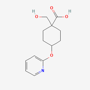 molecular formula C13H17NO4 B11777591 1-(Hydroxymethyl)-4-(pyridin-2-yloxy)cyclohexanecarboxylic acid 