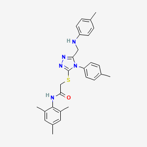 N-Mesityl-2-((4-(p-tolyl)-5-((p-tolylamino)methyl)-4H-1,2,4-triazol-3-yl)thio)acetamide