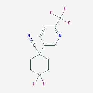 4,4-Difluoro-1-(6-(trifluoromethyl)pyridin-3-yl)cyclohexanecarbonitrile