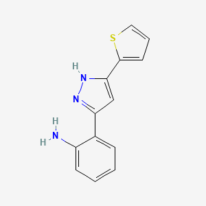 2-(3-(Thiophen-2-YL)-1H-pyrazol-5-YL)aniline