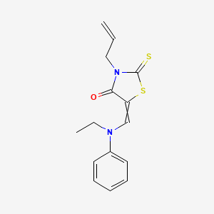 molecular formula C15H16N2OS2 B1177858 5-{[Ethyl(phenyl)amino]methylidene}-3-(prop-2-en-1-yl)-2-sulfanylidene-1,3-thiazolidin-4-one CAS No. 143173-90-4