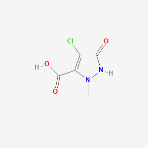 molecular formula C5H5ClN2O3 B11778739 4-Chloro-3-hydroxy-1-methyl-1H-pyrazole-5-carboxylic acid 