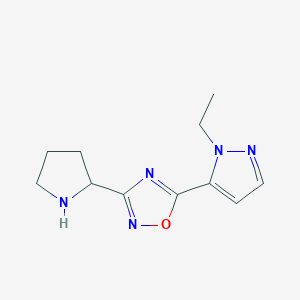 5-(1-Ethyl-1H-pyrazol-5-yl)-3-(pyrrolidin-2-yl)-1,2,4-oxadiazole