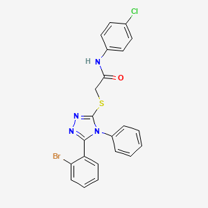 2-((5-(2-Bromophenyl)-4-phenyl-4H-1,2,4-triazol-3-yl)thio)-N-(4-chlorophenyl)acetamide