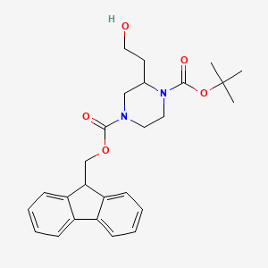 4-(9H-fluoren-9-yl)methyl 1-tert-butyl 2-(2-hydroxyethyl)piperazine-1,4-dicarboxylate