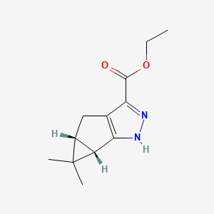 ethyl (2S,4R)-3,3-dimethyl-8,9-diazatricyclo[4.3.0.02,4]nona-1(6),7-diene-7-carboxylate