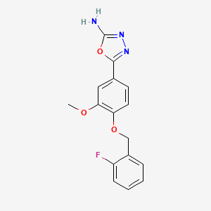 5-(4-((2-Fluorobenzyl)oxy)-3-methoxyphenyl)-1,3,4-oxadiazol-2-amine