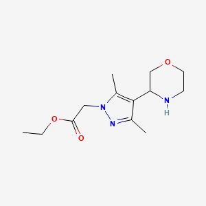 Ethyl 2-(3,5-dimethyl-4-(morpholin-3-yl)-1H-pyrazol-1-yl)acetate