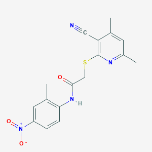 2-((3-Cyano-4,6-dimethylpyridin-2-yl)thio)-N-(2-methyl-4-nitrophenyl)acetamide