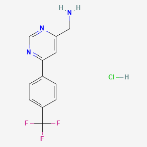 (6-(4-(Trifluoromethyl)phenyl)pyrimidin-4-yl)methanamine hydrochloride