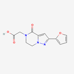 2-(2-(Furan-2-yl)-4-oxo-6,7-dihydropyrazolo[1,5-a]pyrazin-5(4H)-yl)acetic acid