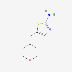 molecular formula C9H14N2OS B11779969 5-((Tetrahydro-2H-pyran-4-yl)methyl)thiazol-2-amine 