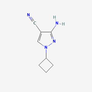 molecular formula C8H10N4 B11779972 3-Amino-1-cyclobutyl-1H-pyrazole-4-carbonitrile 