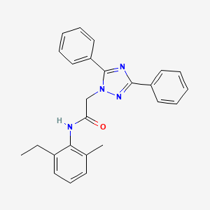 molecular formula C25H24N4O B11780000 2-(3,5-diphenyl-1H-1,2,4-triazol-1-yl)-N-(2-ethyl-6-methylphenyl)acetamide 