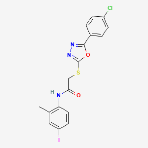 molecular formula C17H13ClIN3O2S B11780020 2-((5-(4-Chlorophenyl)-1,3,4-oxadiazol-2-yl)thio)-N-(4-iodo-2-methylphenyl)acetamide 