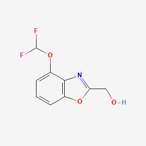 molecular formula C9H7F2NO3 B11780040 (4-(Difluoromethoxy)benzo[d]oxazol-2-yl)methanol 