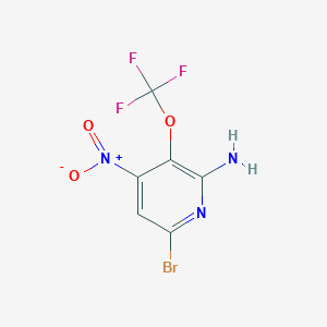 molecular formula C6H3BrF3N3O3 B11780062 6-Bromo-4-nitro-3-(trifluoromethoxy)pyridin-2-amine 