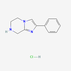 molecular formula C12H14ClN3 B11780066 2-Phenyl-5,6,7,8-tetrahydroimidazo[1,2-a]pyrazine hydrochloride 