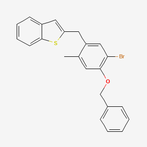 molecular formula C23H19BrOS B11780077 2-(4-(Benzyloxy)-5-bromo-2-methylbenzyl)benzo[b]thiophene 